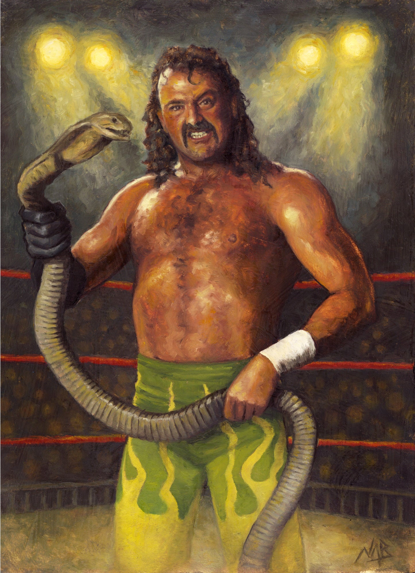 JAKE "THE SNAKE" ROBERTS // Oil Painting