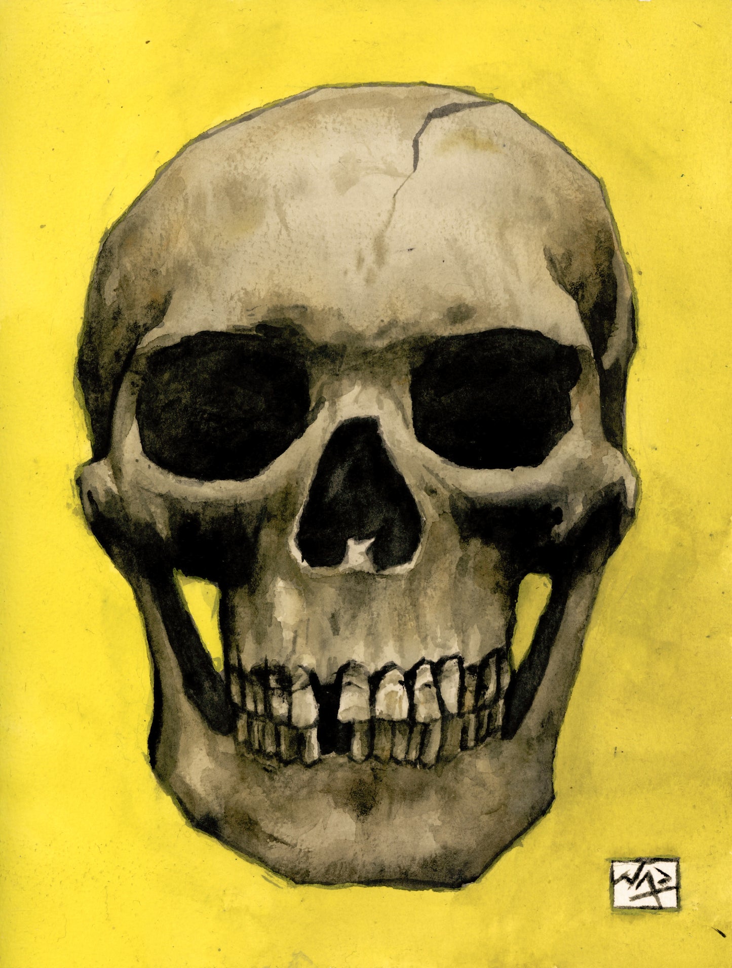 SKULL YELLOW // Gouache