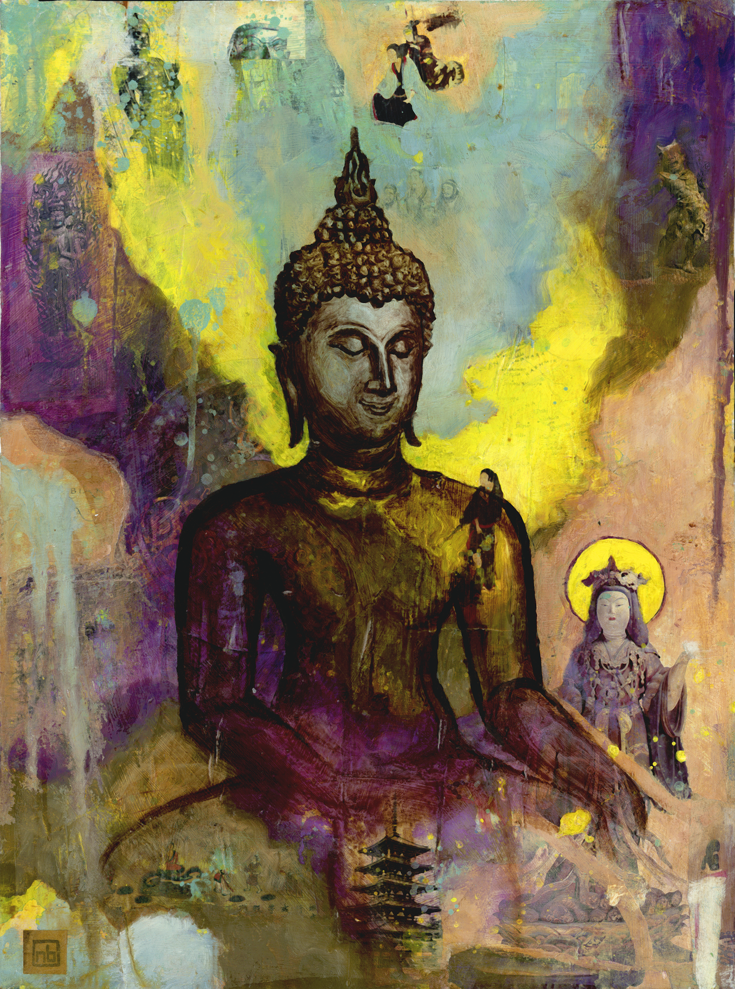 BUDDHA VIBE // Mixed Media Painting
