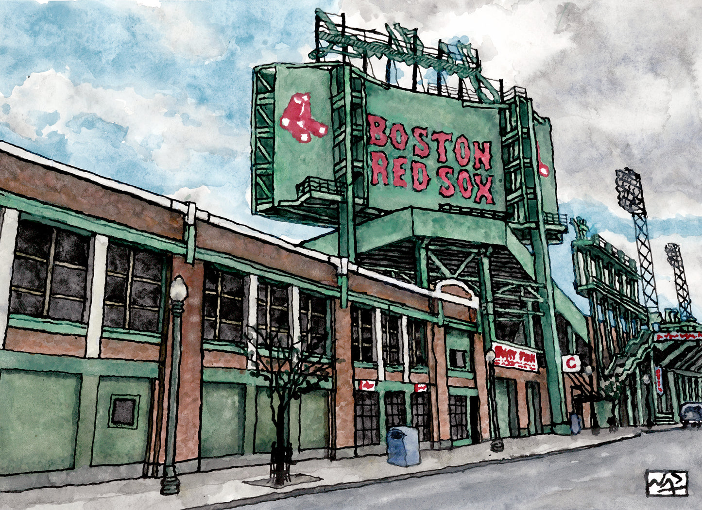 FENWAY PARK // Ink & Watercolor