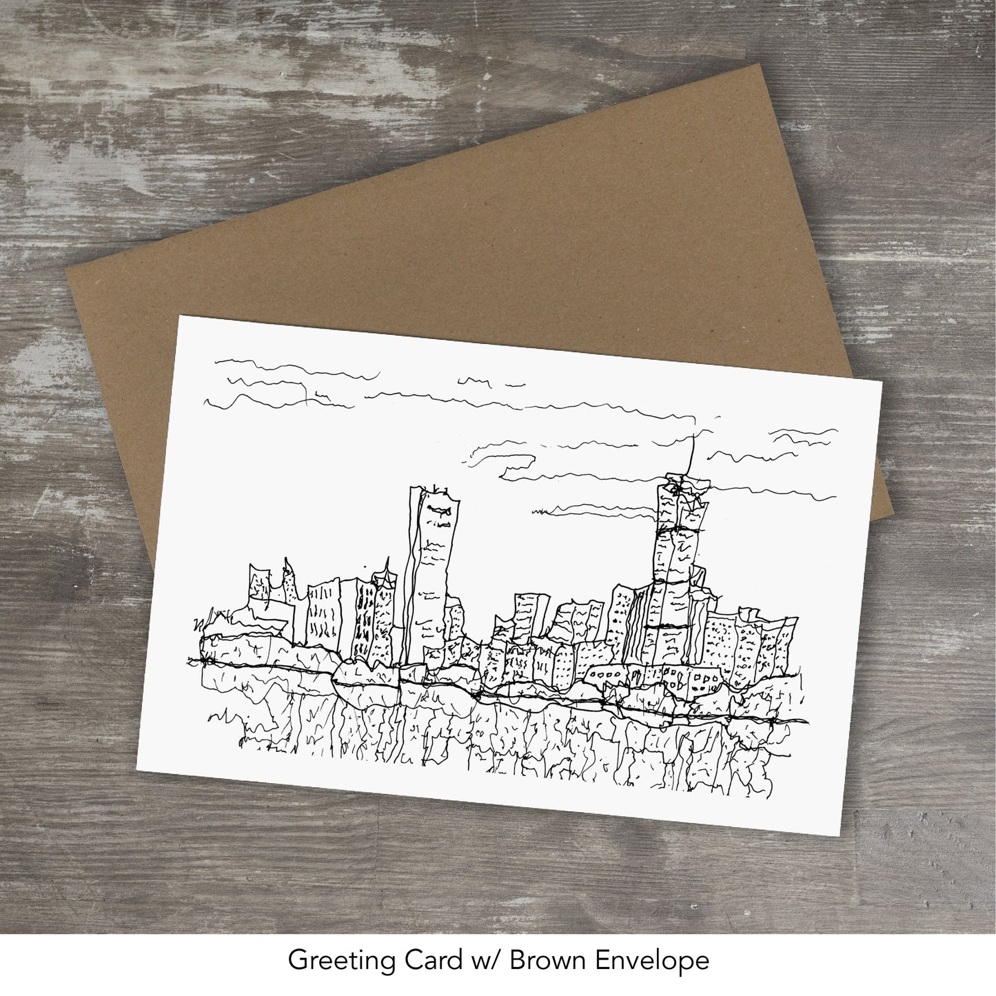 BOSTON SKYLINE // Ink & Watercolor