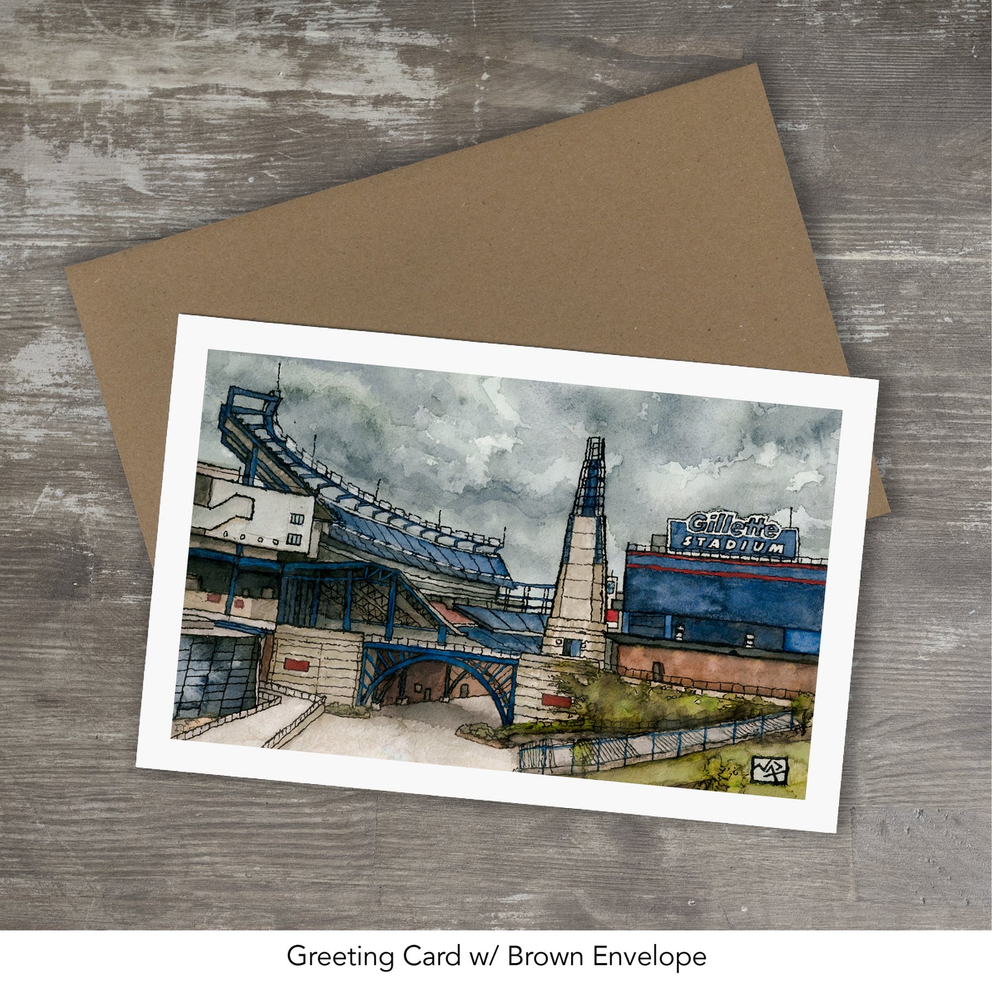 GILLETTE STADIUM // Ink & Watercolor