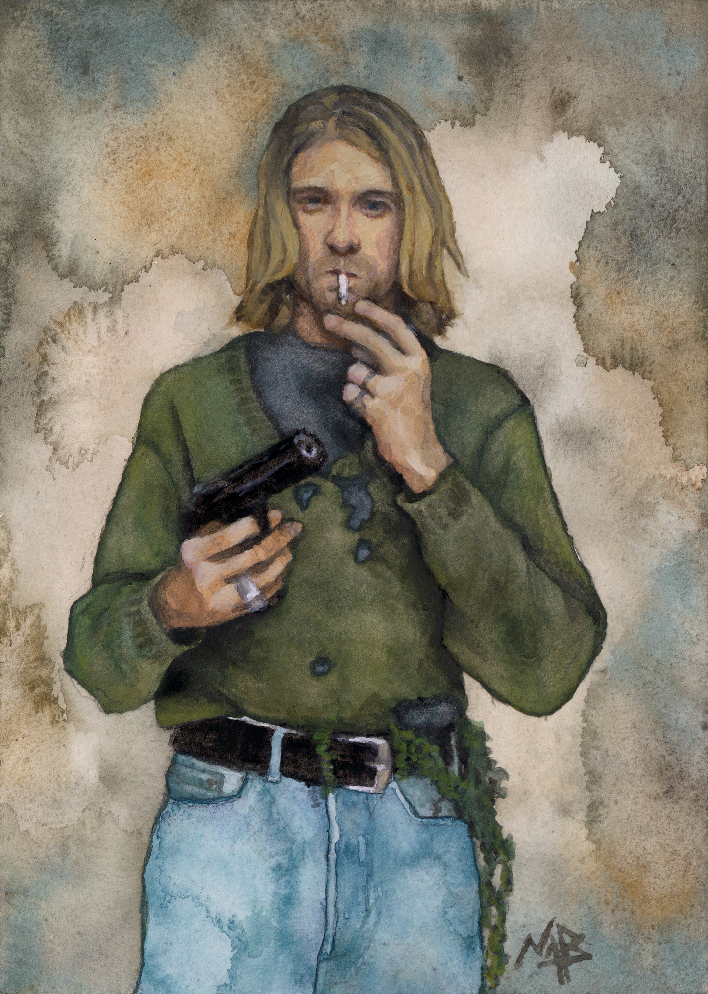 KURT COBAIN // Watercolor Painting