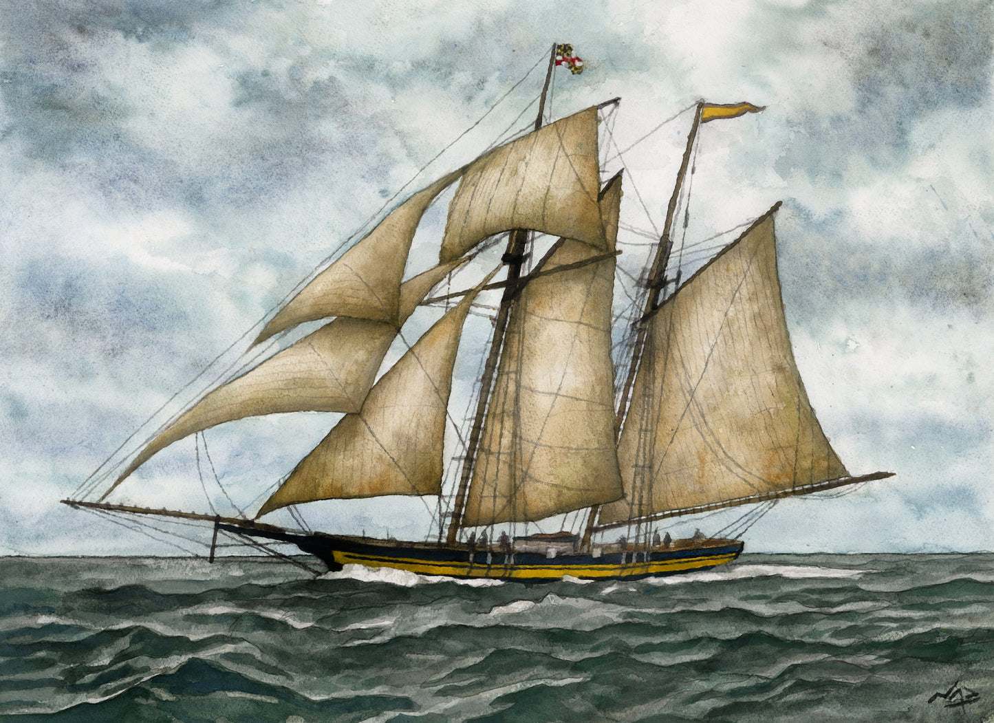 SCHOONER // Gouache