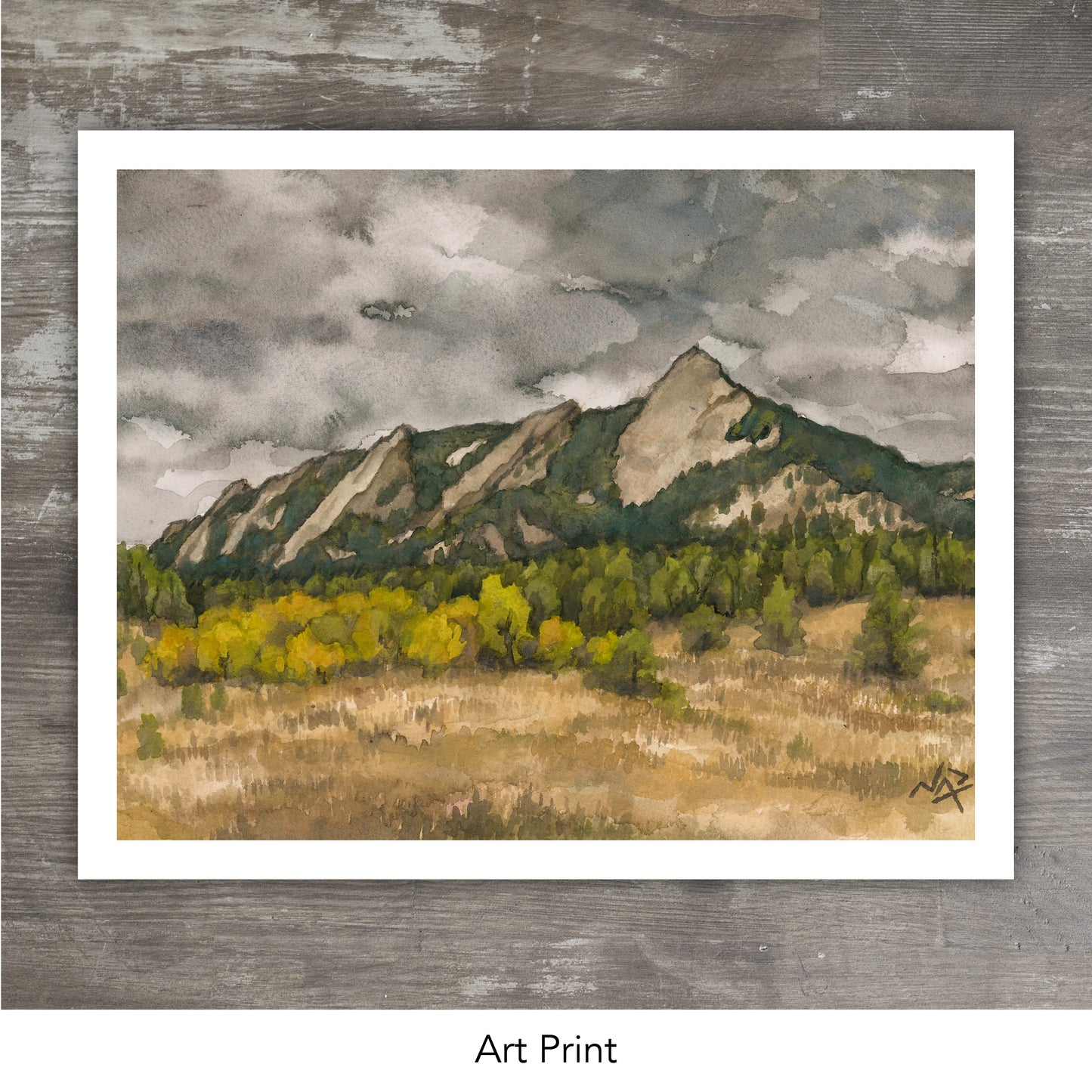 BOULDER FLATIRONS, COLORADO // Gouache