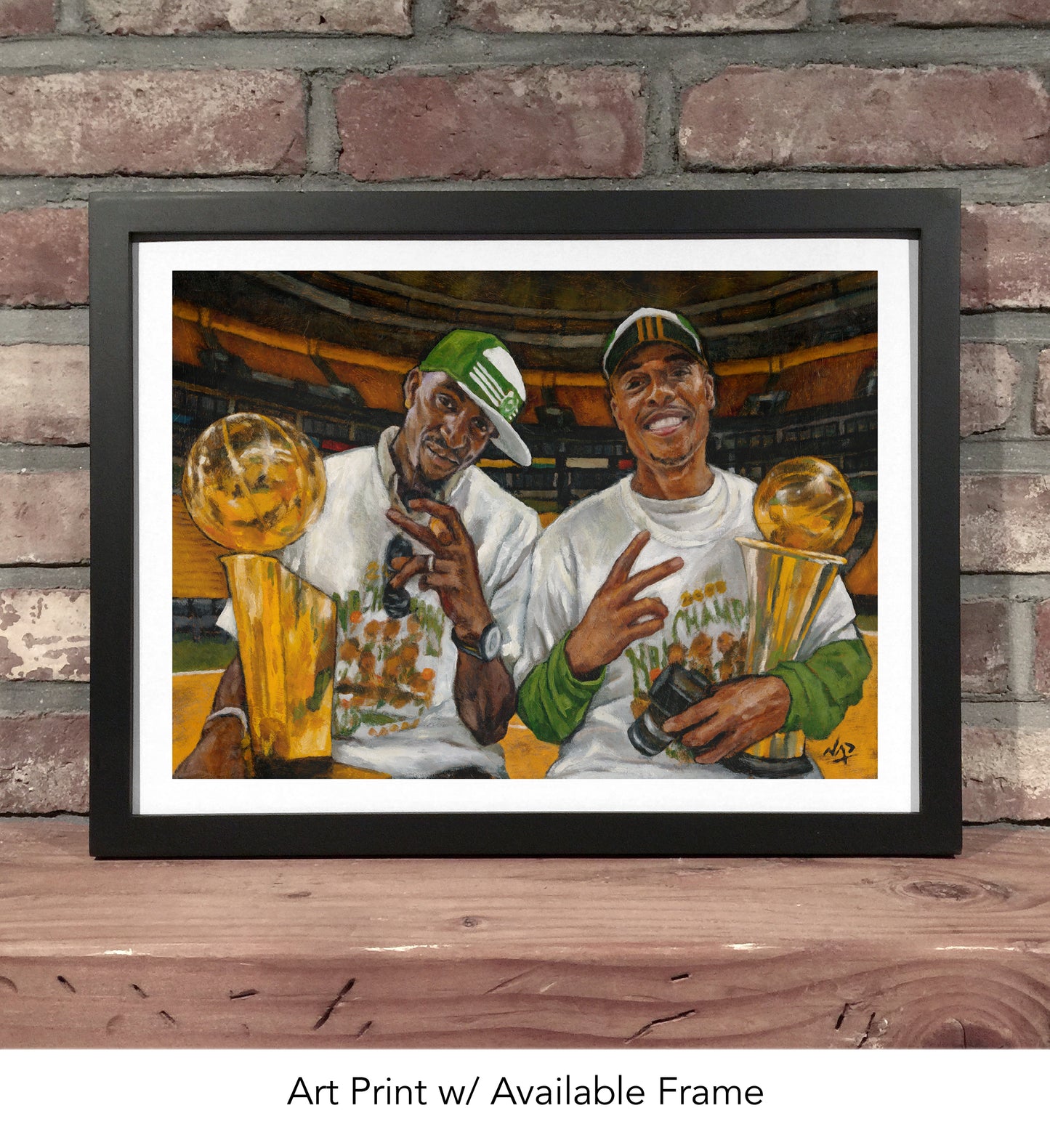 BOSTON CELTICS Kevin Garnett and Paul Pierce // Oil Painting