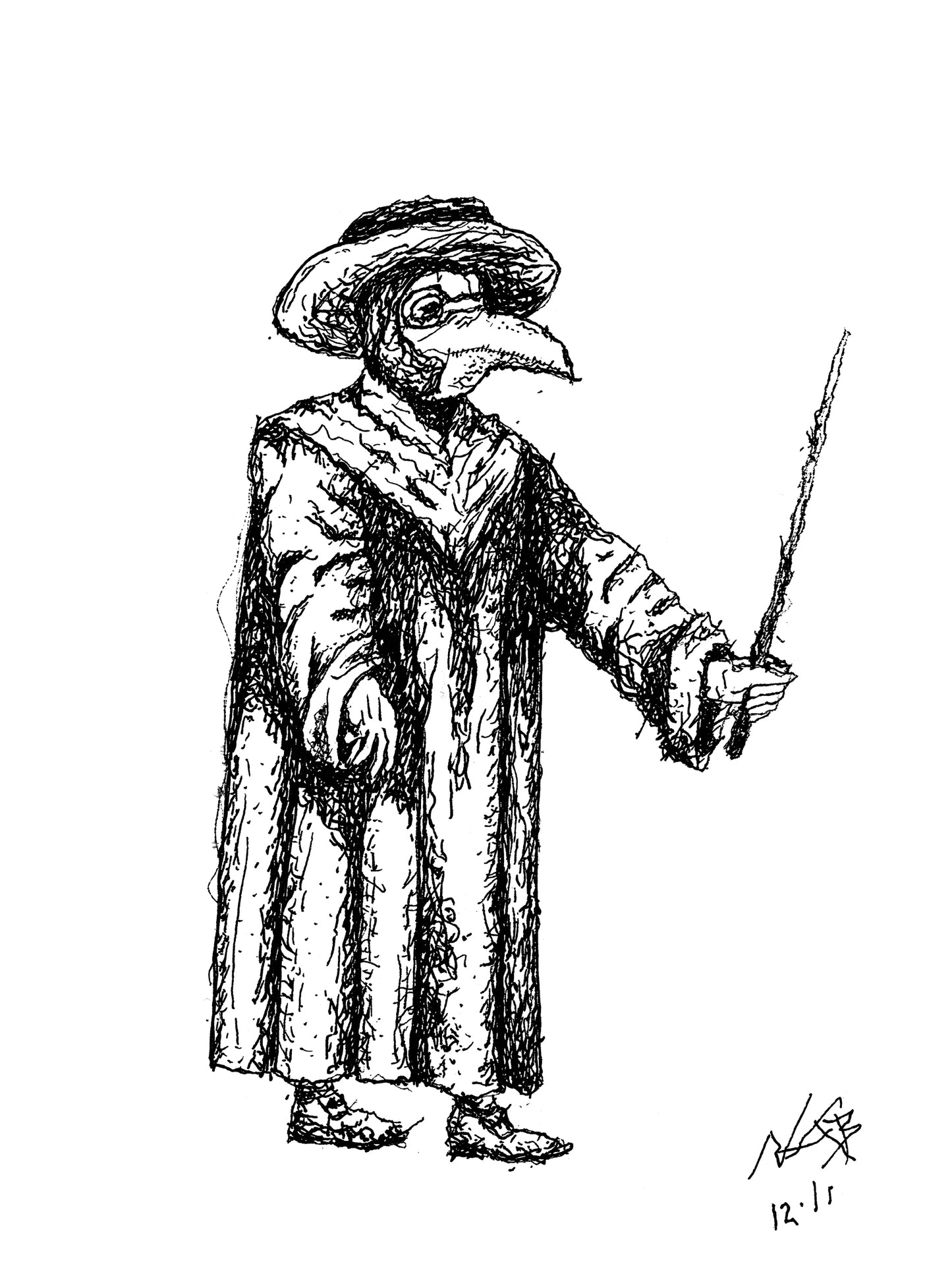 PLAGUE DOCTOR // Pen and Ink