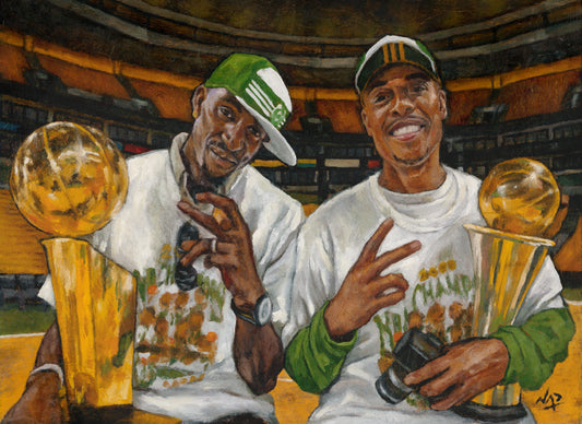 BOSTON CELTICS Kevin Garnett and Paul Pierce // Oil Painting