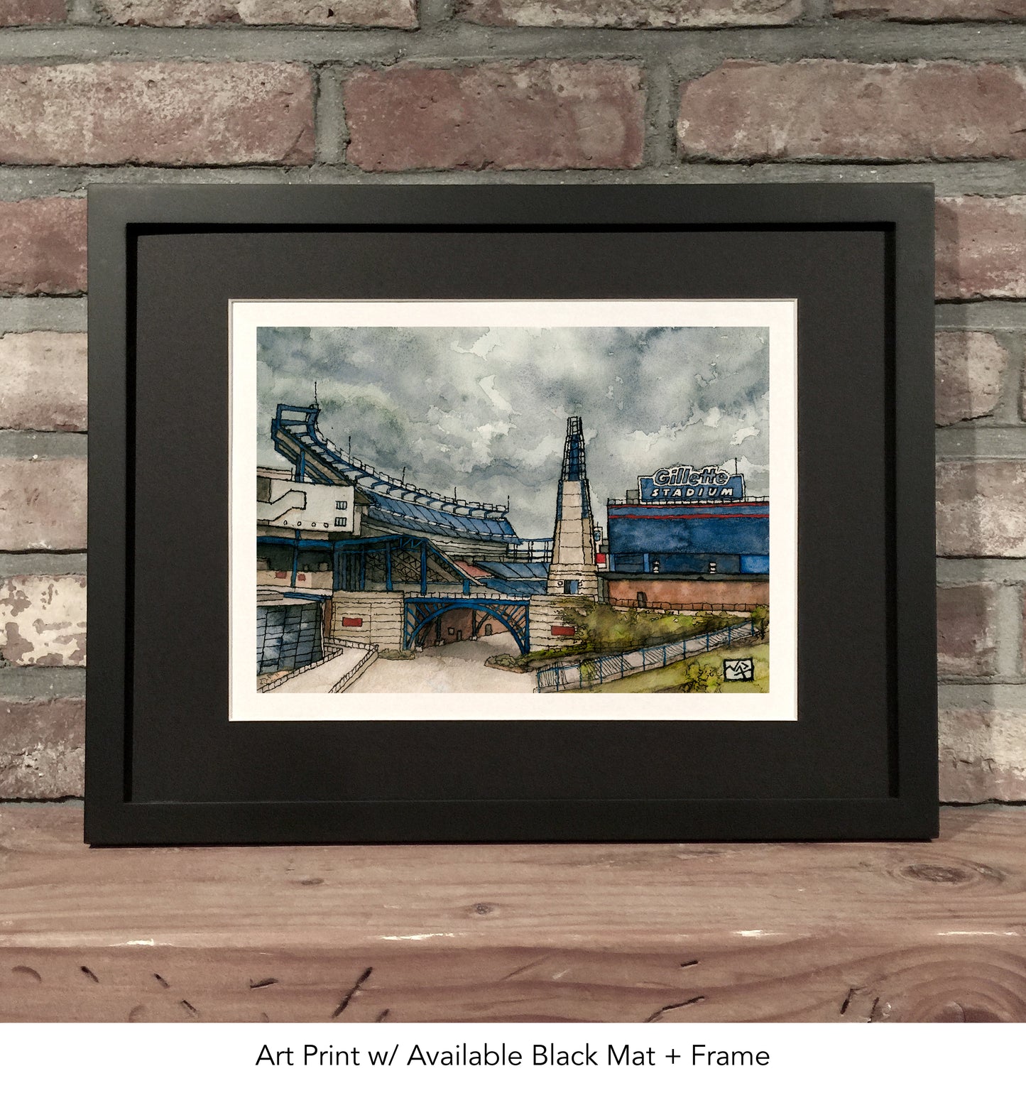GILLETTE STADIUM // Ink & Watercolor