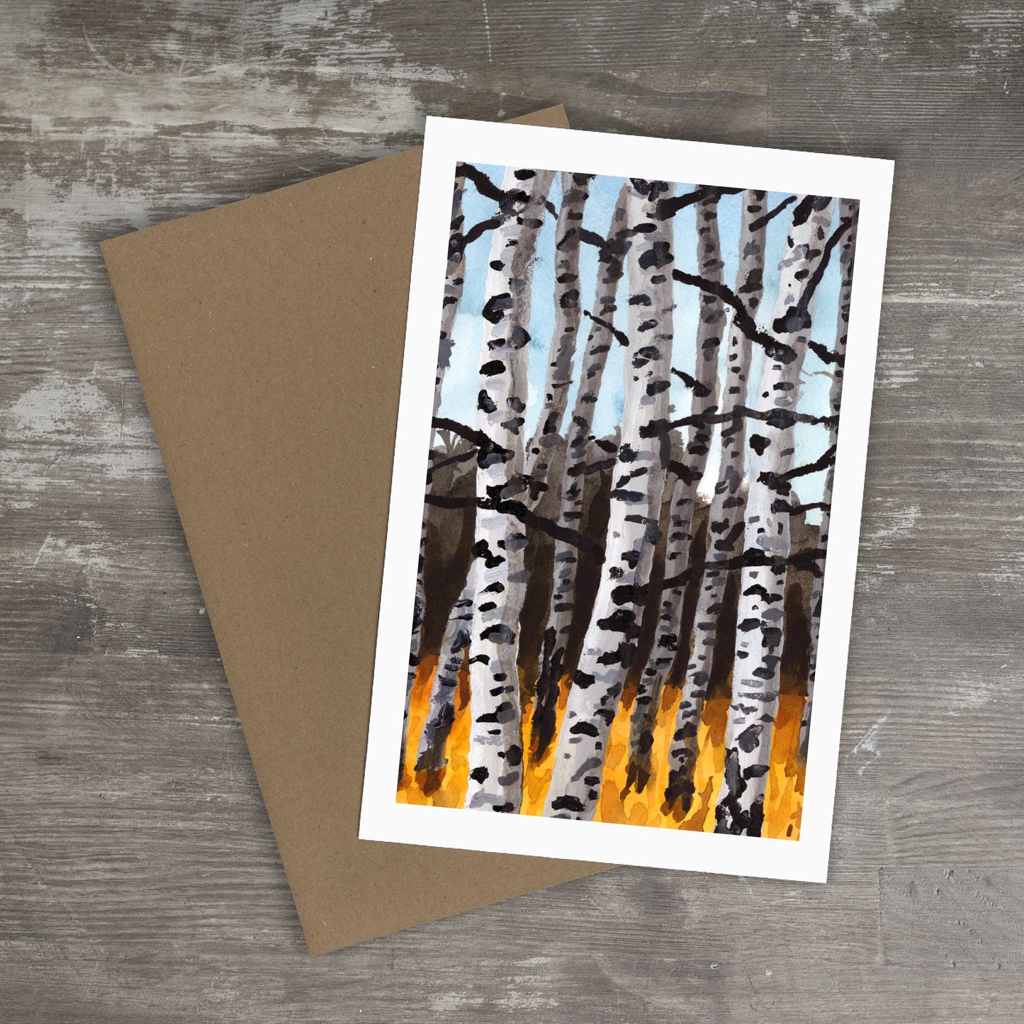 BIRCH TREES // Watercolor and Acrylic