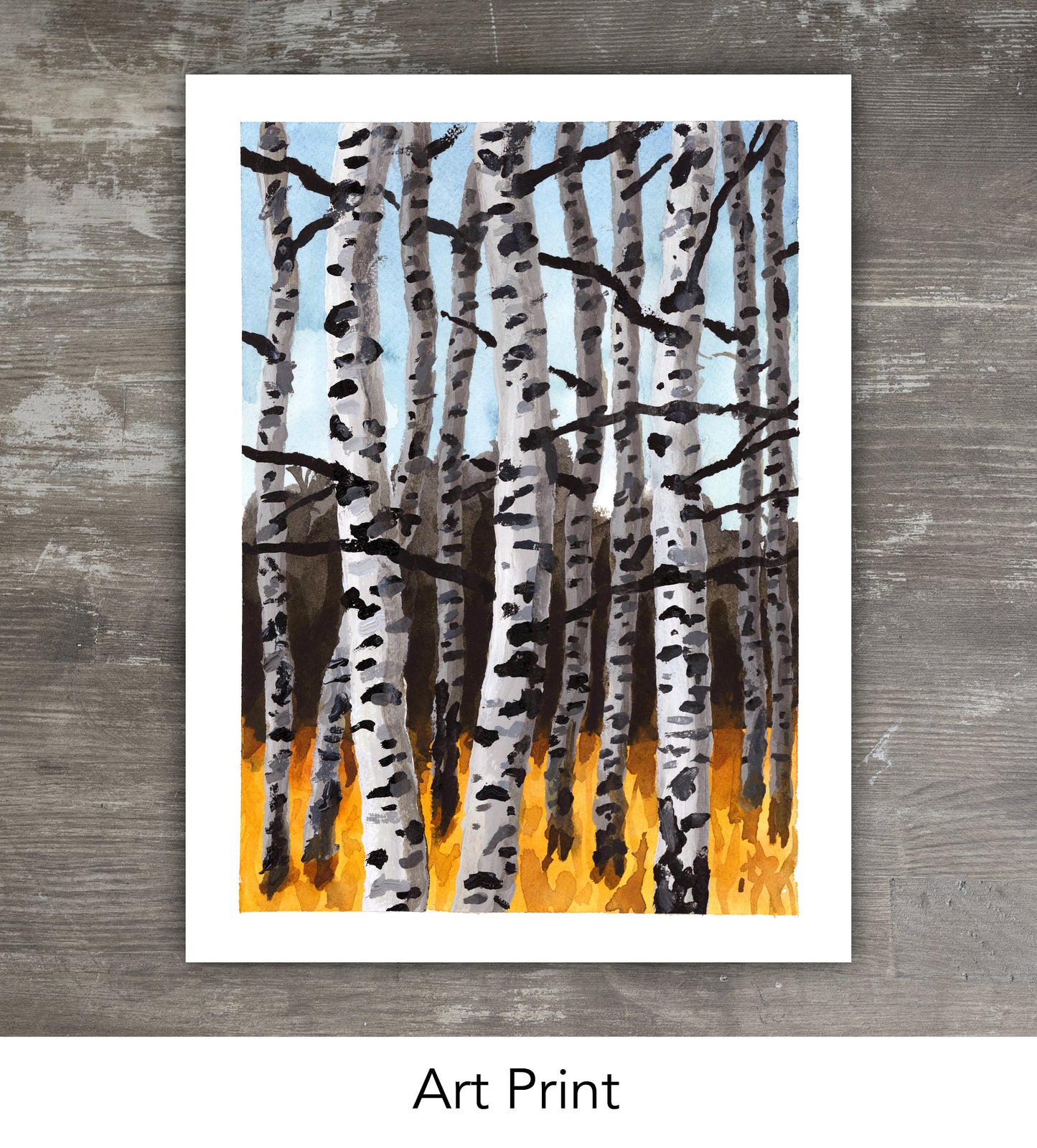 BIRCH TREES // Watercolor and Acrylic