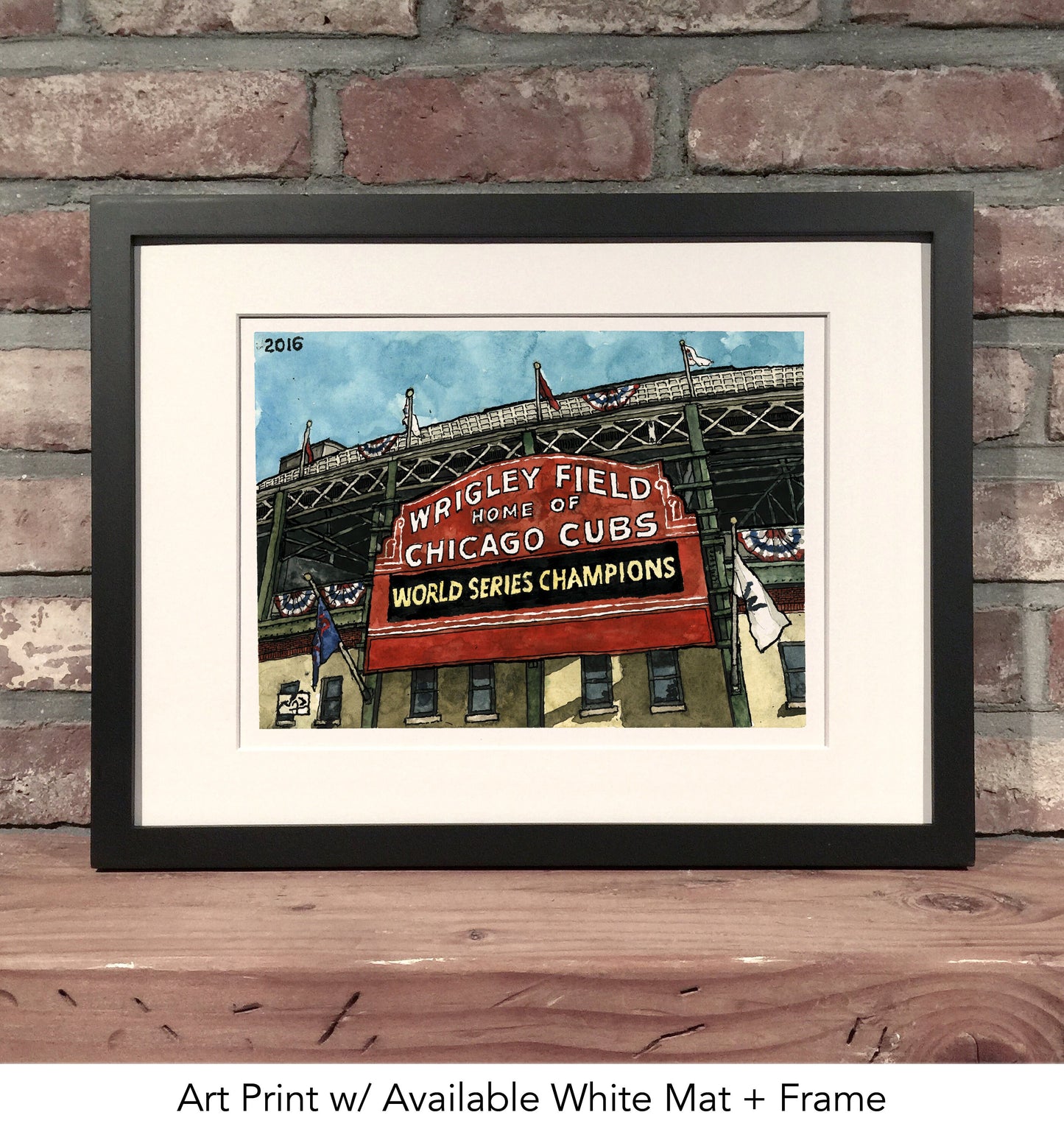 WRIGLEY FIELD // Watercolor & Pen and Ink