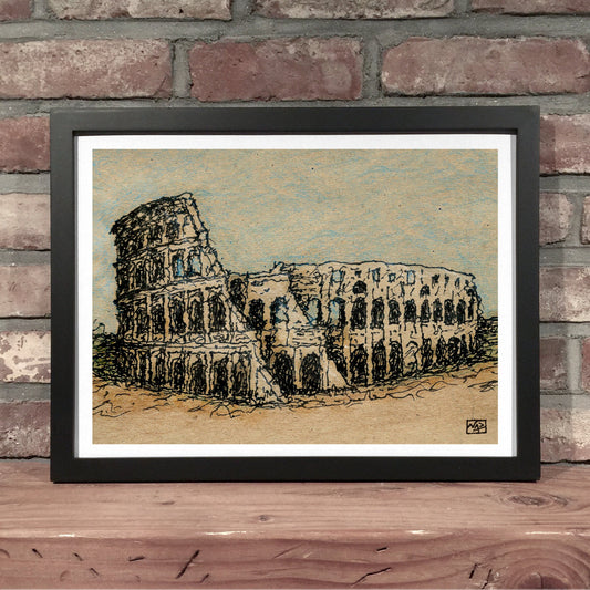 COLOSSEUM // Ink & Colored Pencil