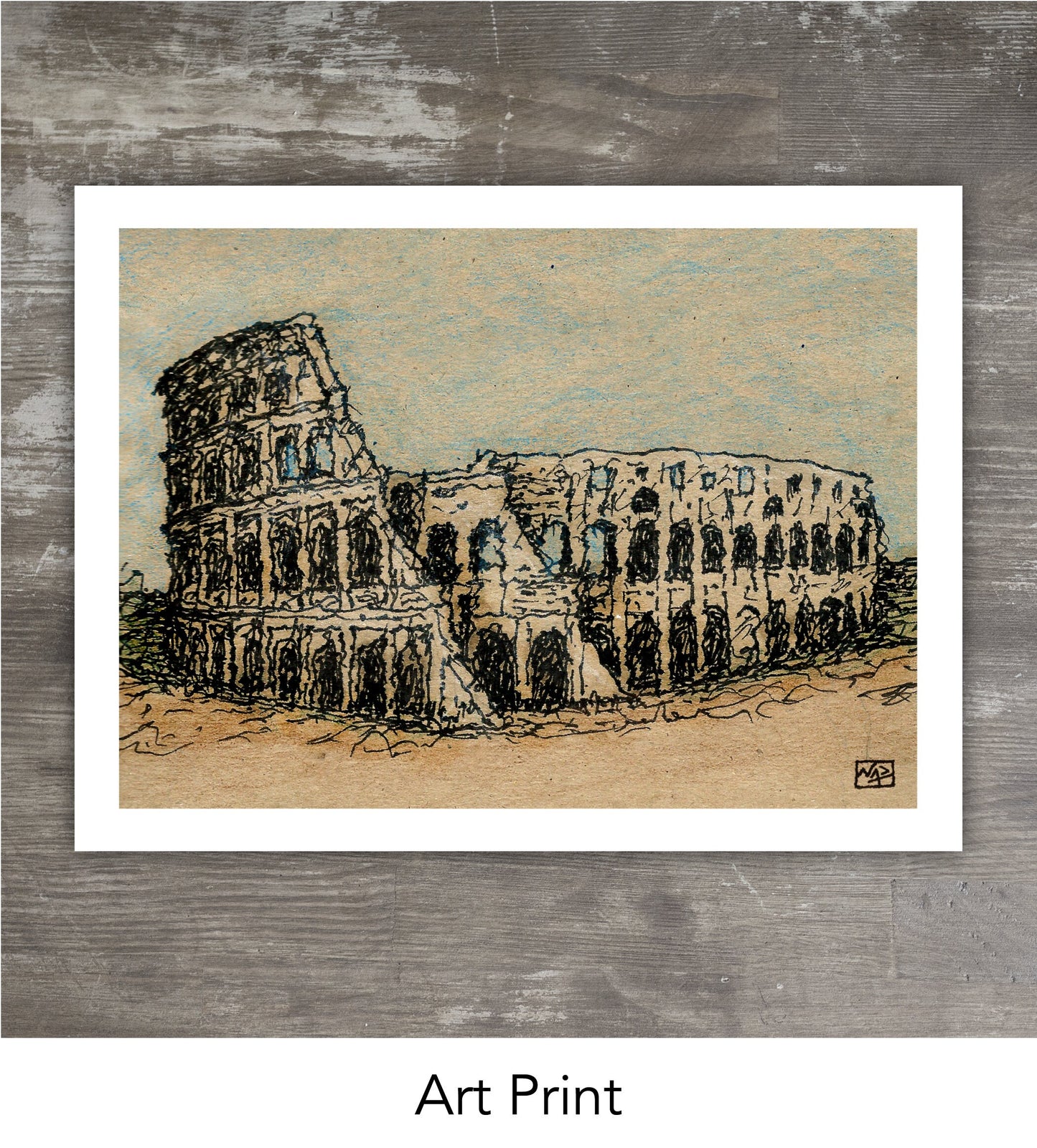 COLOSSEUM // Ink & Colored Pencil