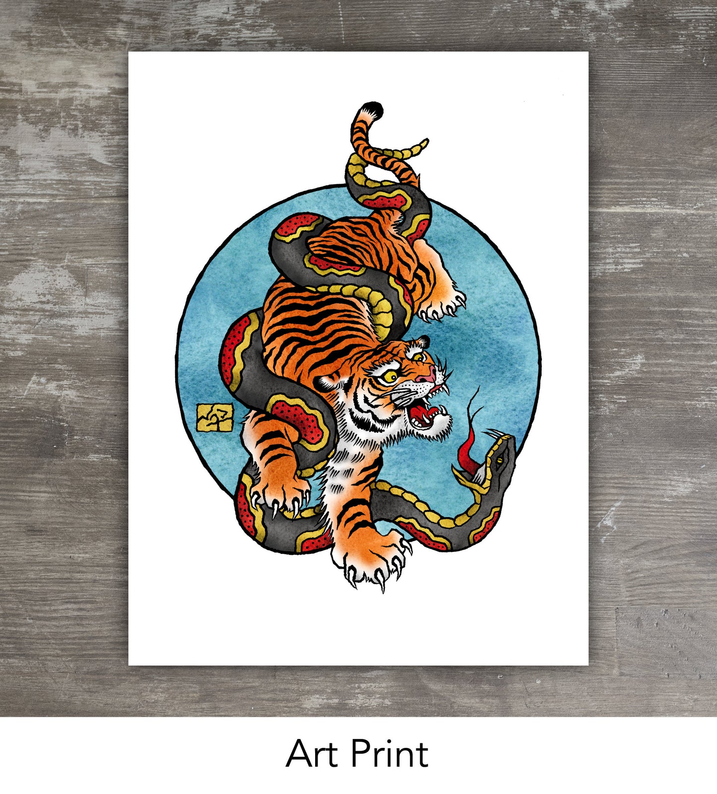 TIGER SNAKE // Digital and Watercolor