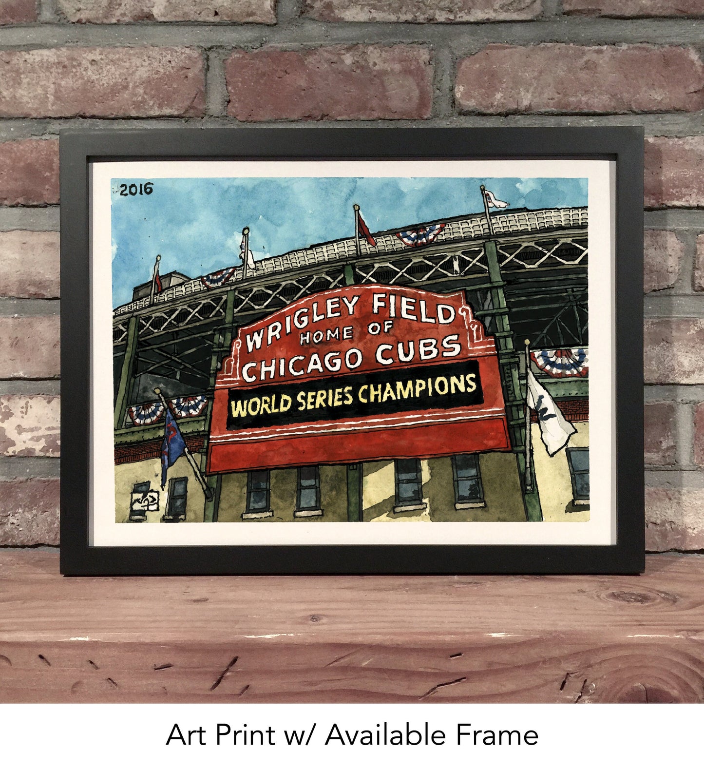 WRIGLEY FIELD // Watercolor & Pen and Ink