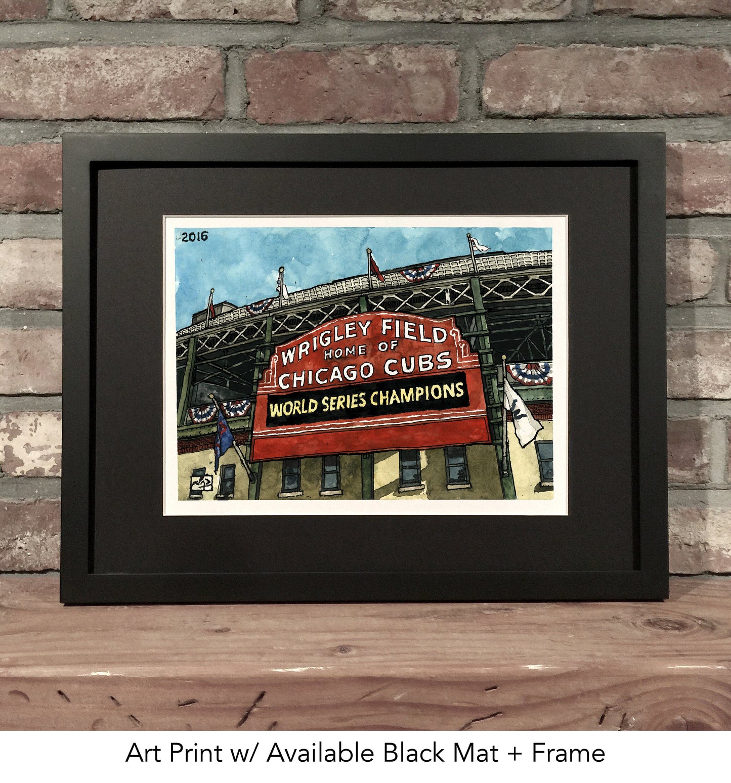 WRIGLEY FIELD // Watercolor & Pen and Ink