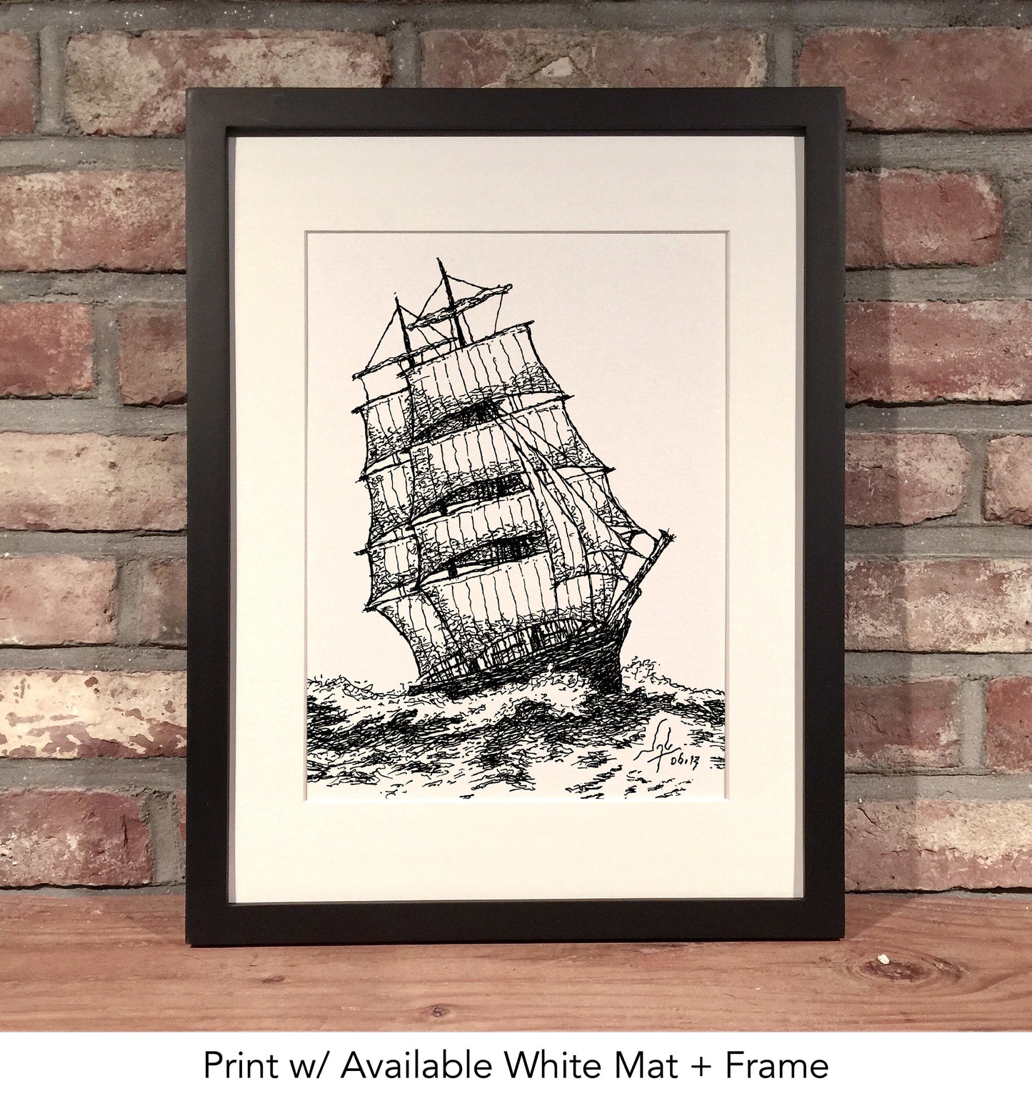 CLIPPER SHIP // Pen and Ink