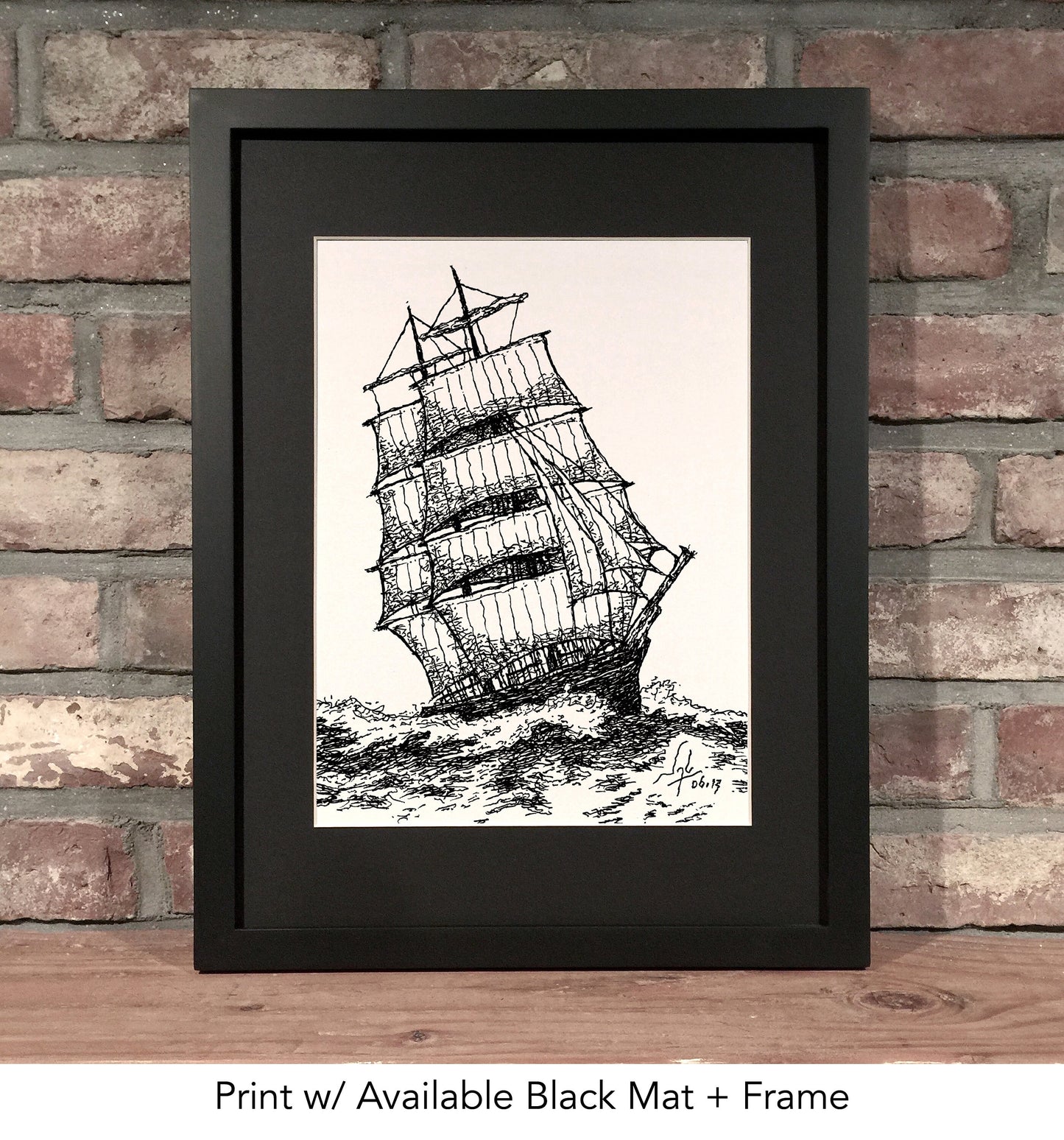 CLIPPER SHIP // Pen and Ink