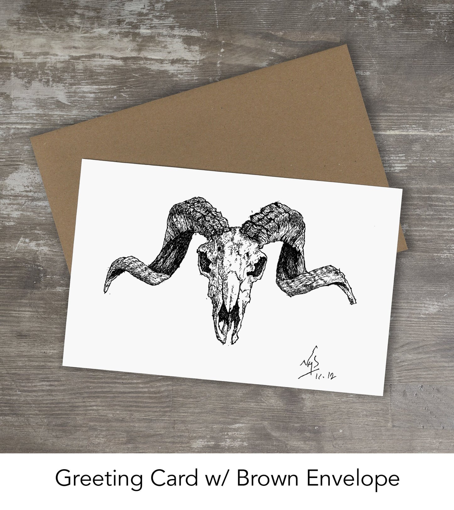 RAM SKULL // Pen & Ink