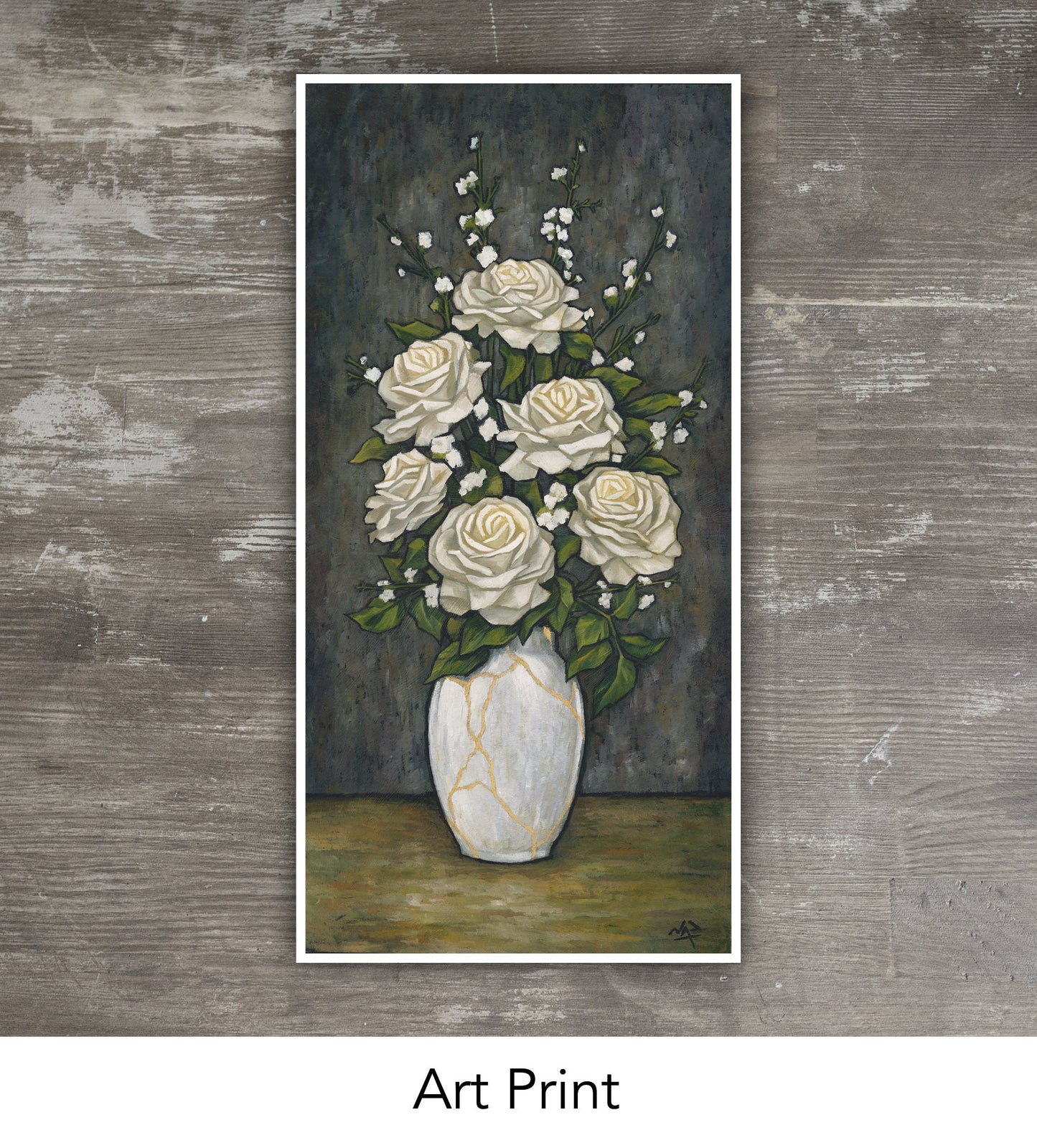WHITE ROSES // Oil on Panel
