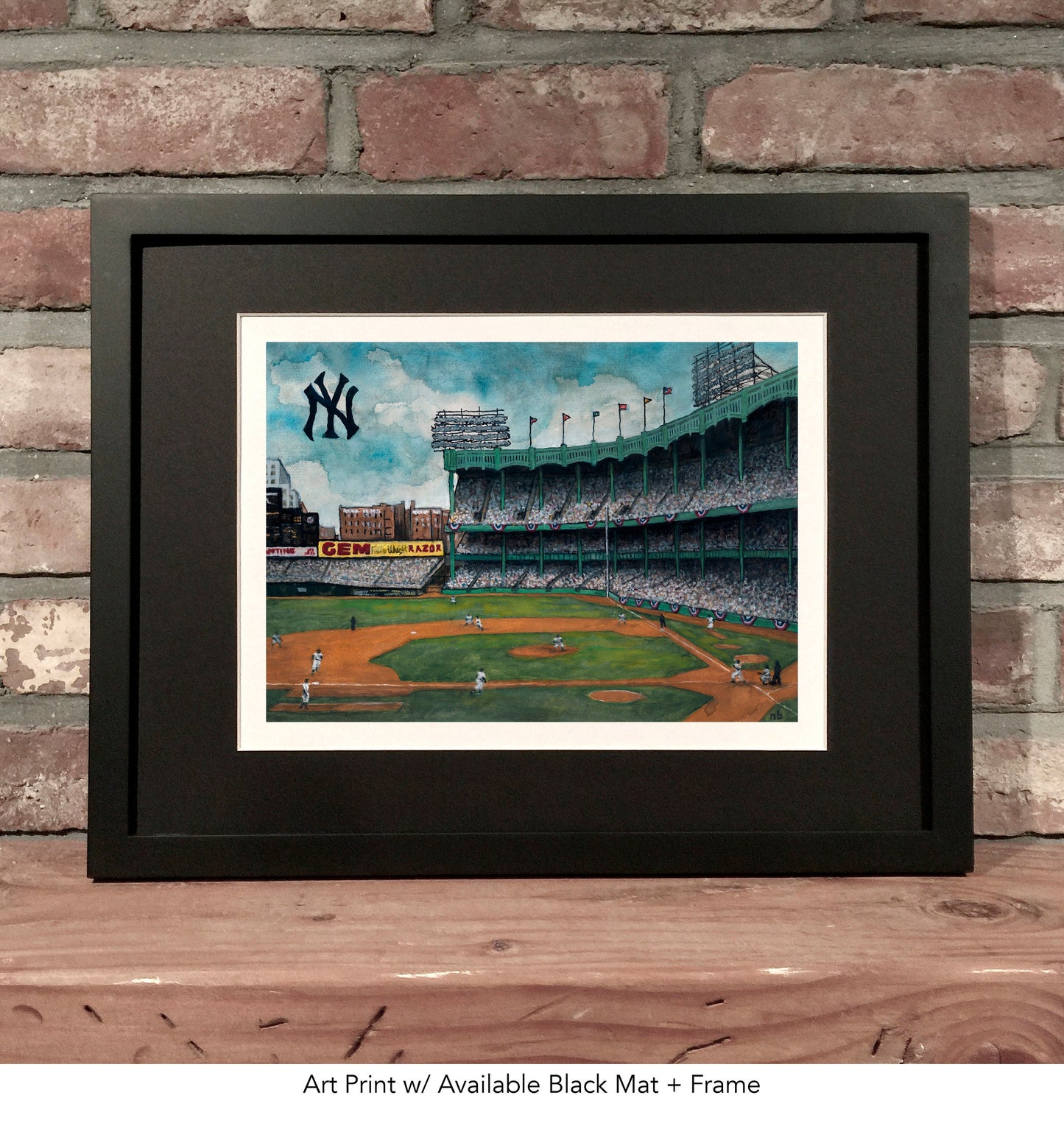 YANKEE STADIUM 1950's // Watercolor & Pen and Ink