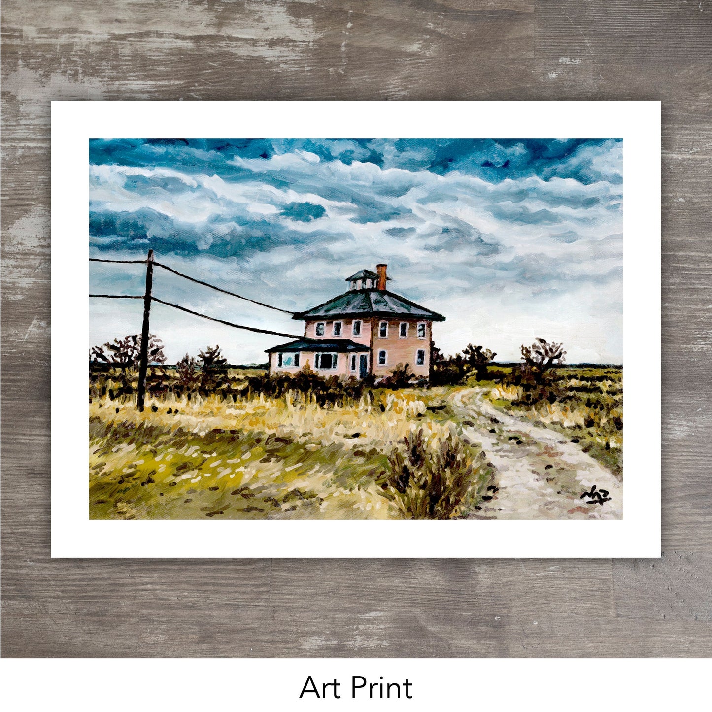 PLUM ISLAND Pink House // Oil Painting