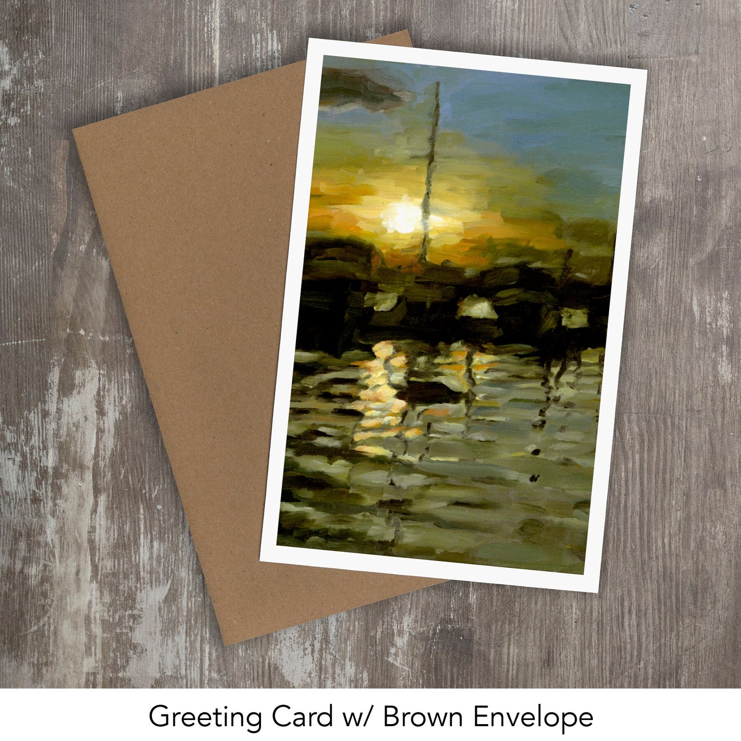 SUNSET WITH BOATS // Oil Painting