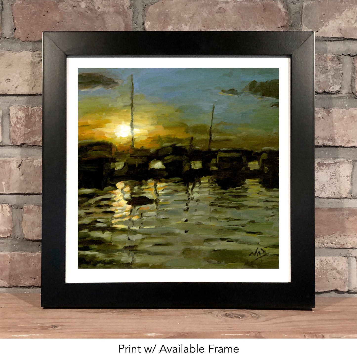 SUNSET WITH BOATS // Oil Painting