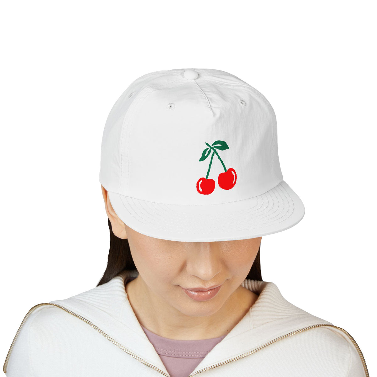 Cherry Embroidered Surf Cap – Vintage Red Cherry Dad Hat