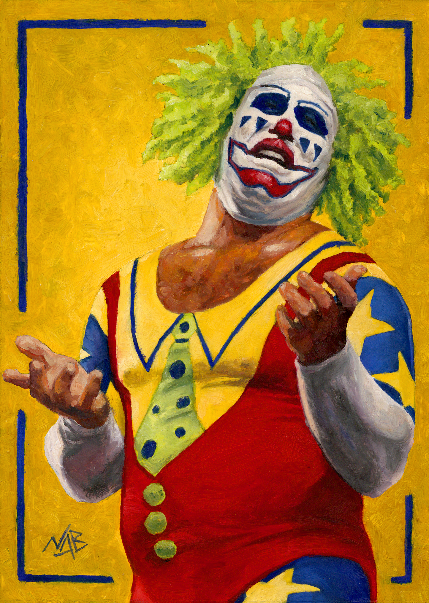 DOINK THE CLOWN // Oil on Paper - 9”x12” *ORIGINAL PAINTING*