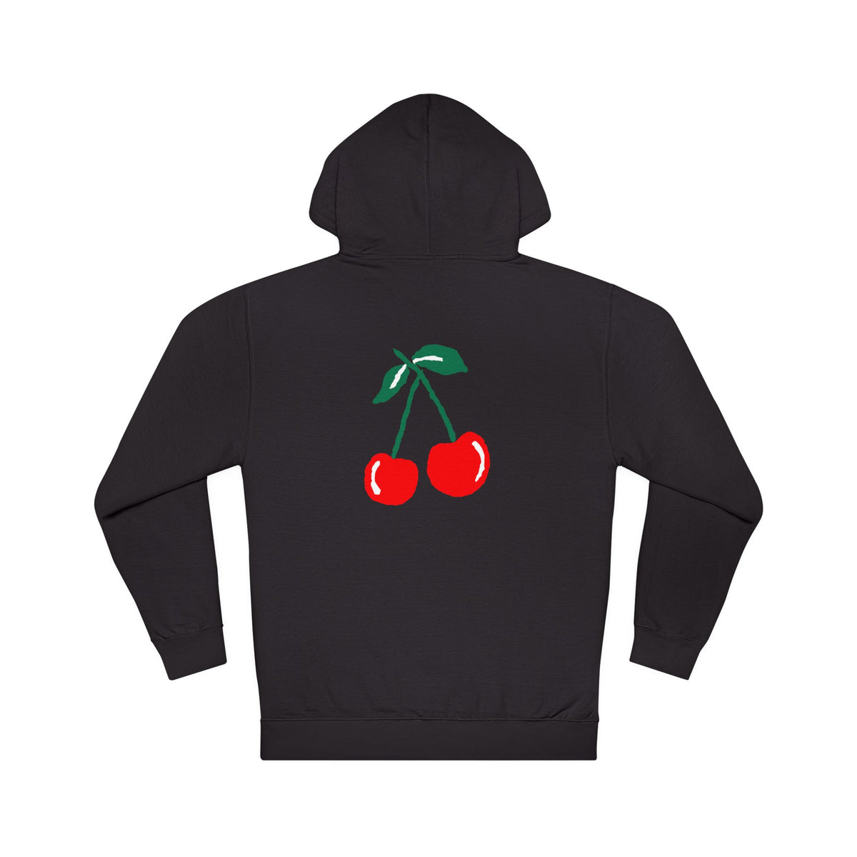 Italo Lust Cherry Hoodie — White Pullover with Pink Text & Red Cherry Graphic