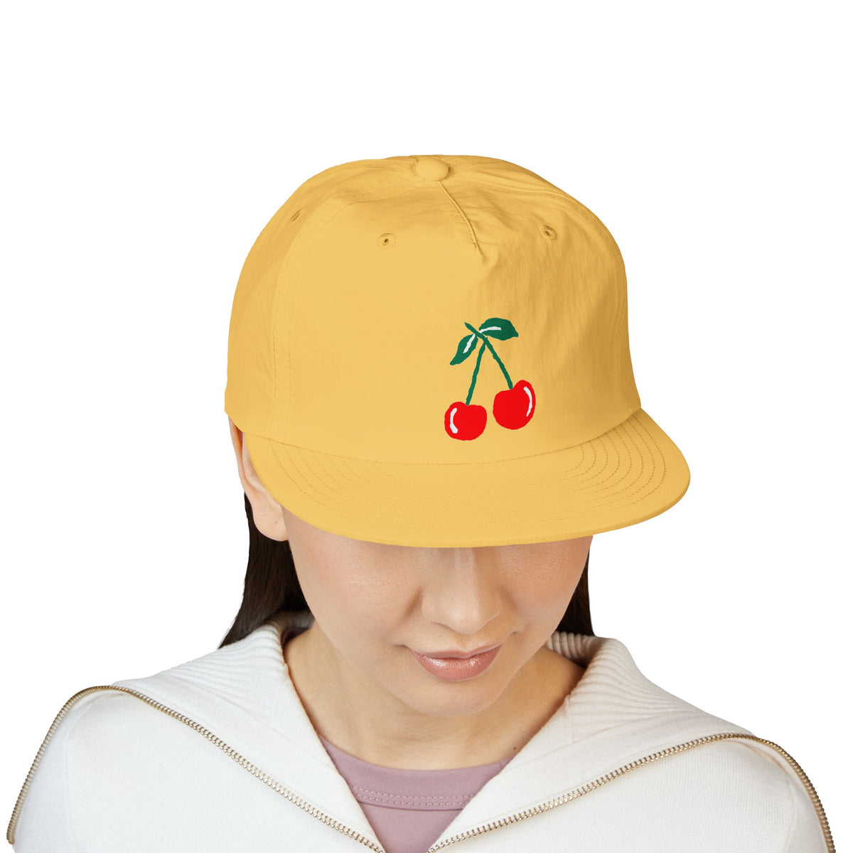 Cherry Embroidered Surf Cap – Vintage Red Cherry Dad Hat