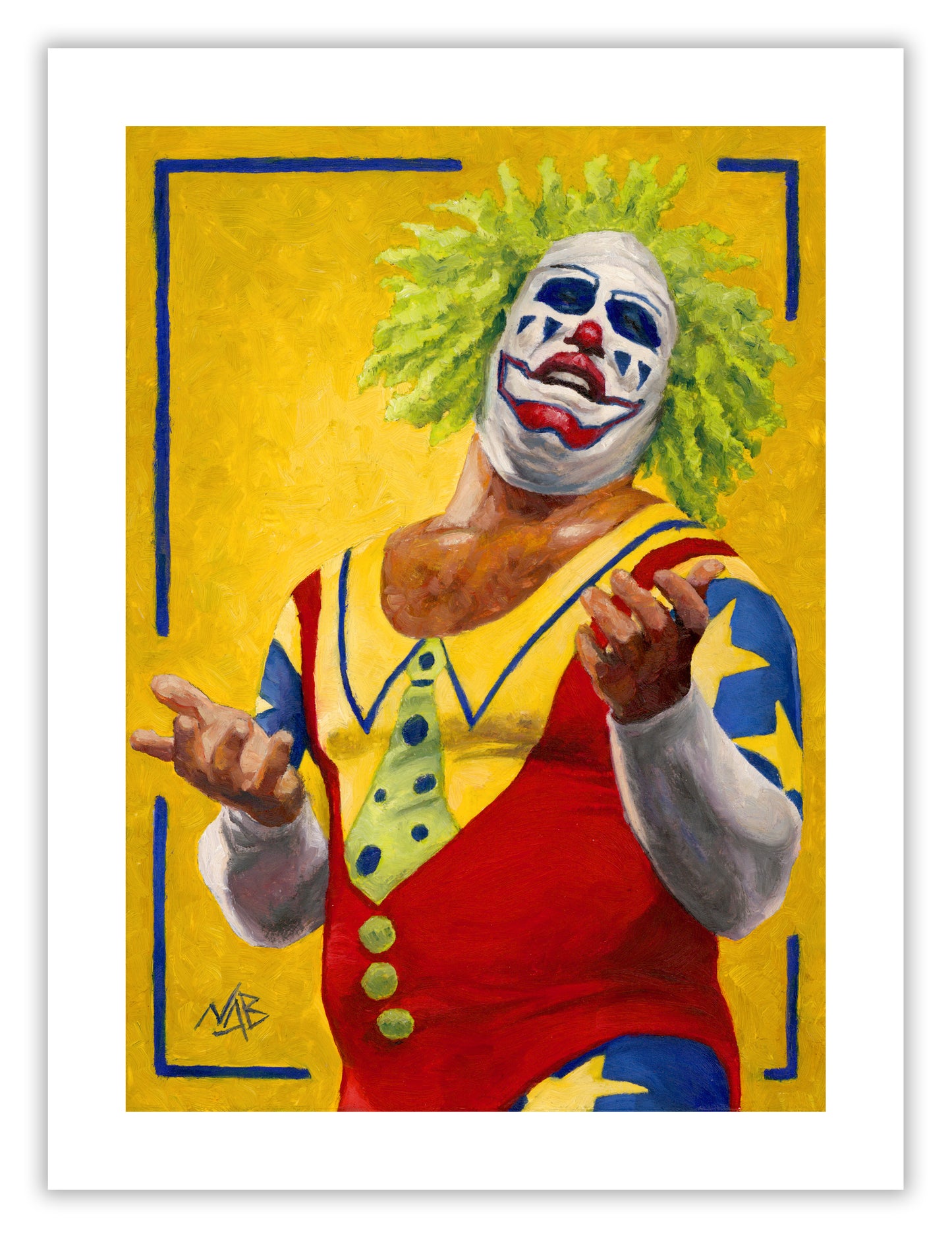 DOINK THE CLOWN // Oil on Paper - 9”x12” *ORIGINAL PAINTING*