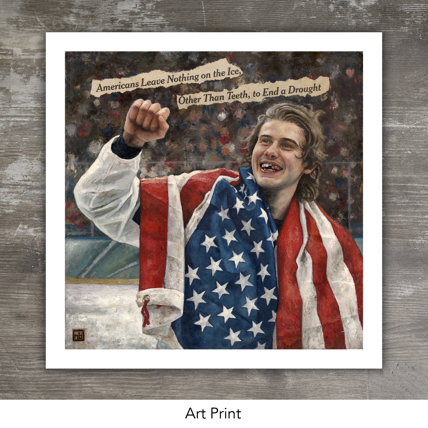 JACK HUGHES MISSING TOOTH // Oil Painting and Newspaper Collage