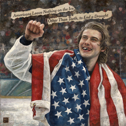 JACK HUGHES MISSING TOOTH // Oil Painting and Newspaper Collage