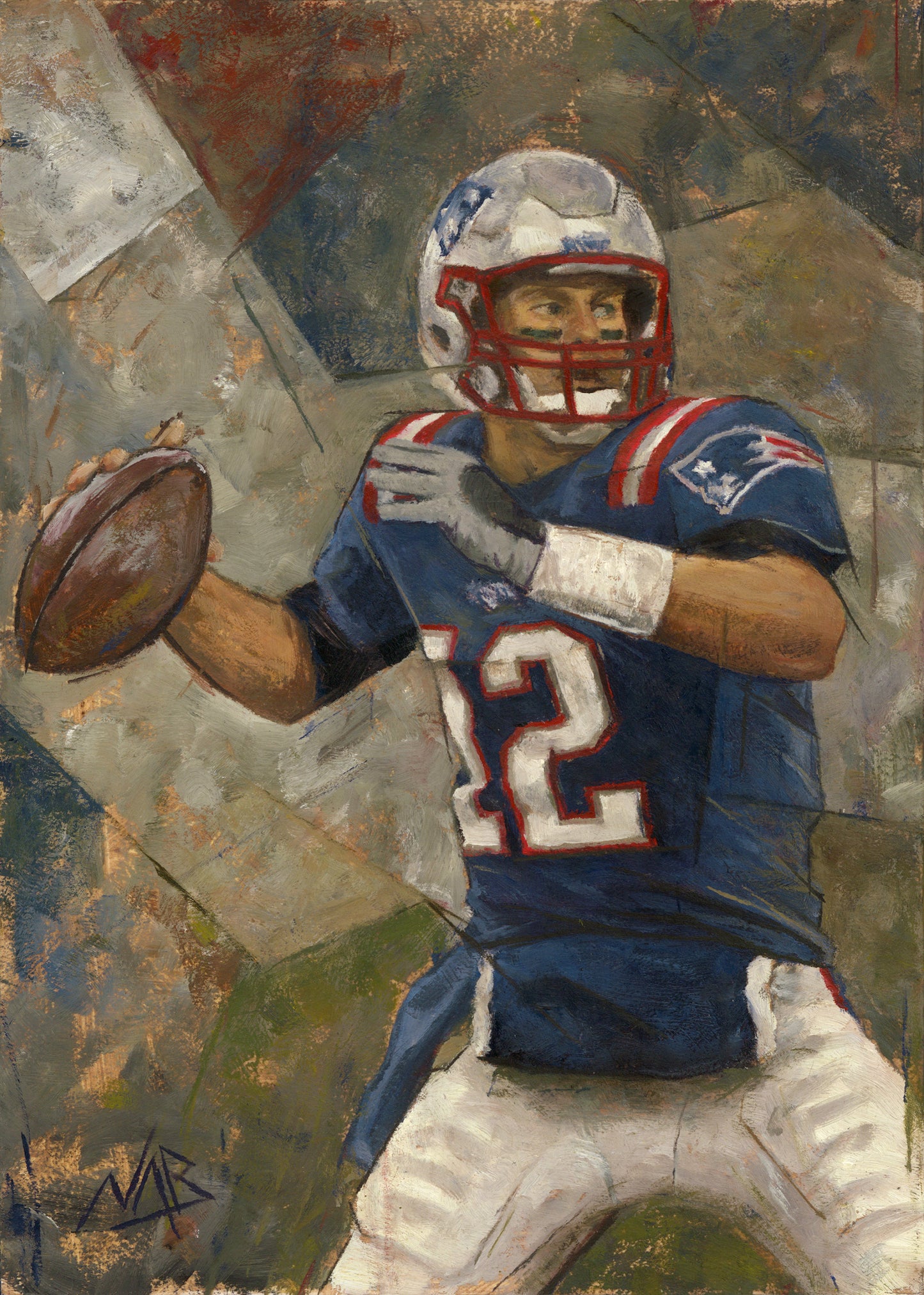 TOM BRADY // Oil on Paper - 9”x12” *ORIGINAL PAINTING*