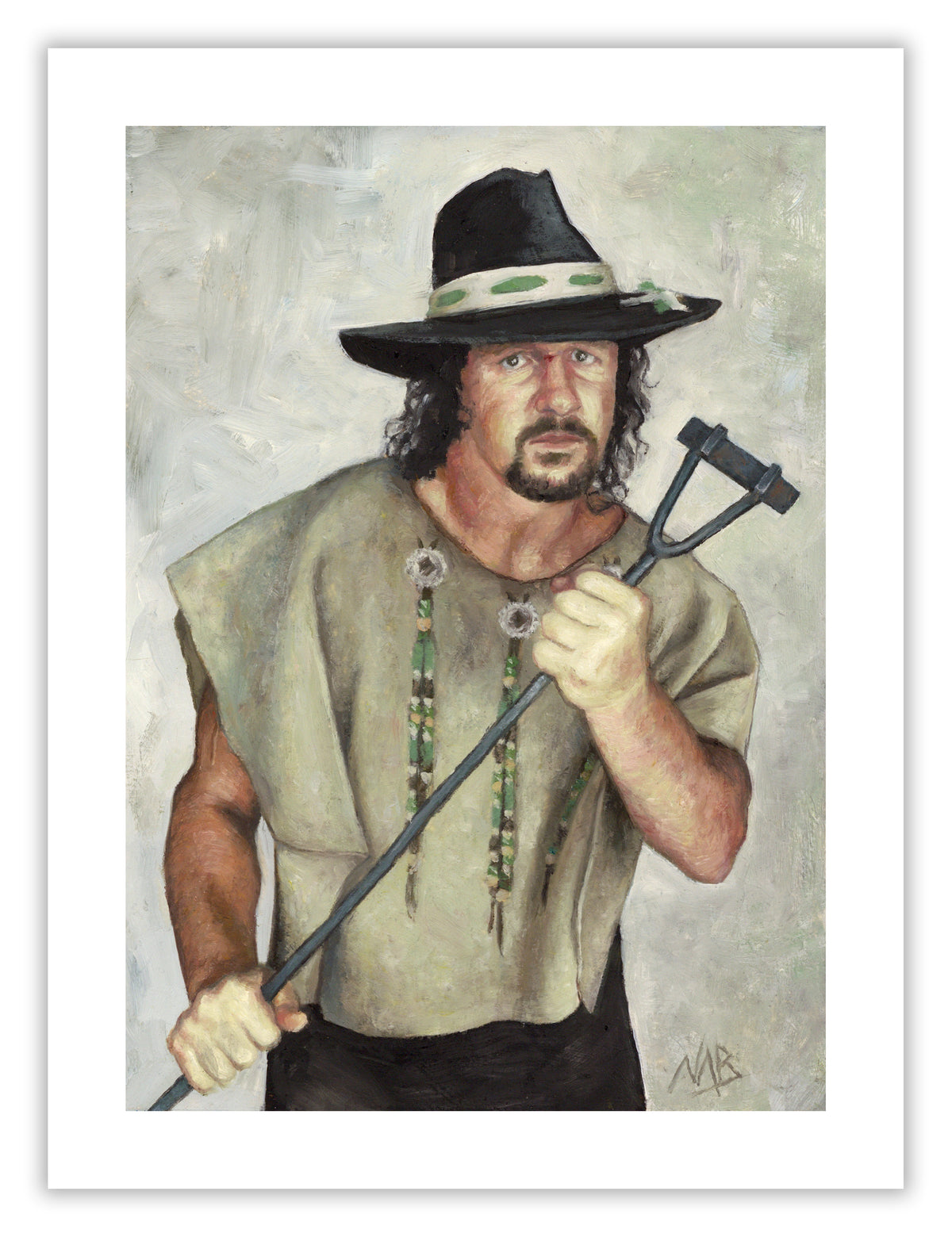 TERRY FUNK // Oil on Paper - 9”x12” *ORIGINAL PAINTING*