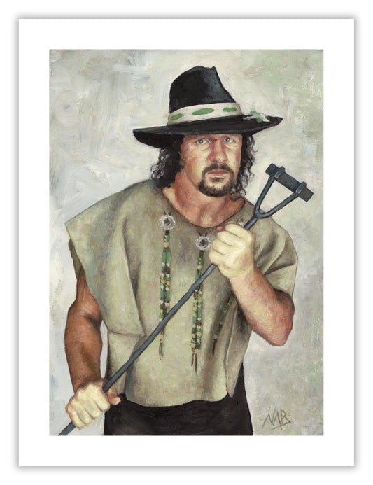TERRY FUNK // Oil on Paper - 9”x12” *ORIGINAL PAINTING*