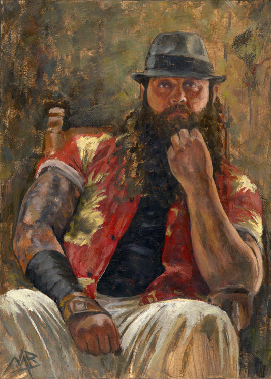 BRAY WYATT // Oil on Paper - 9”x12” *ORIGINAL PAINTING*