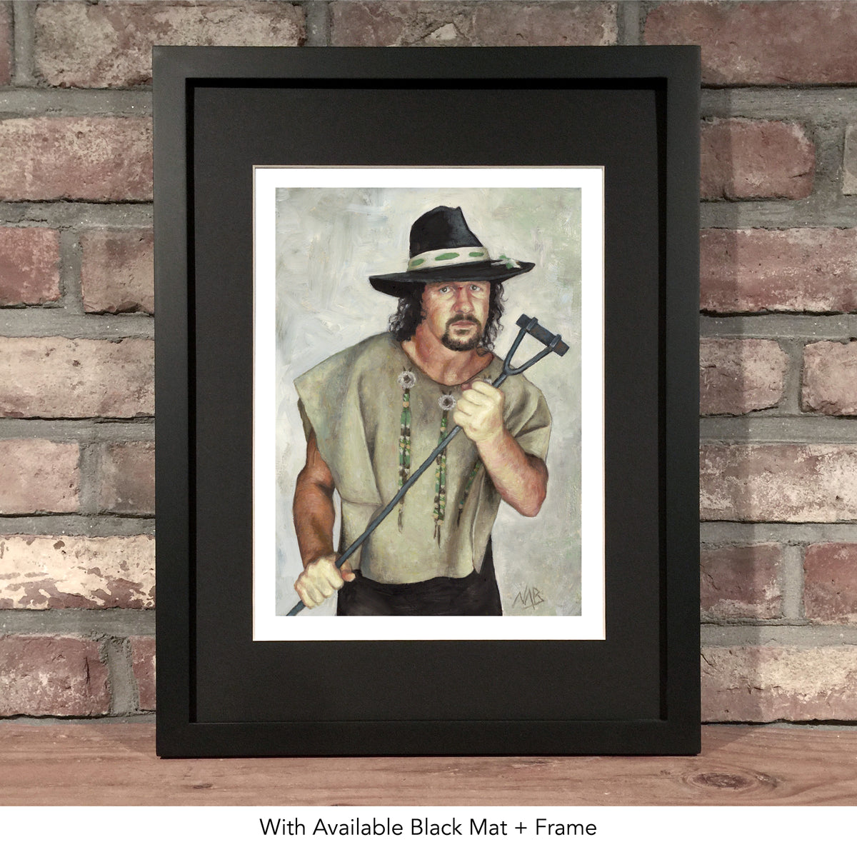 TERRY FUNK // Oil on Paper - 9”x12” *ORIGINAL PAINTING*