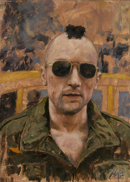 TAXI DRIVER // Oil on Paper - 9”x12” *ORIGINAL PAINTING*