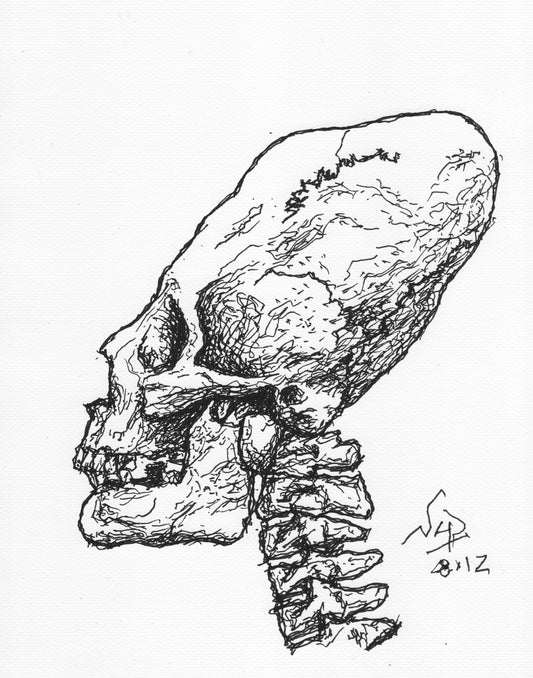 ELONGATED SKULL // Pen & Ink