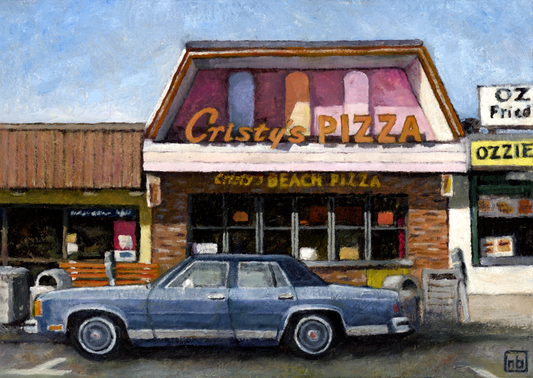 CHRISTYS BEACH PIZZA Salisbury Massachusetts // Oil Painting