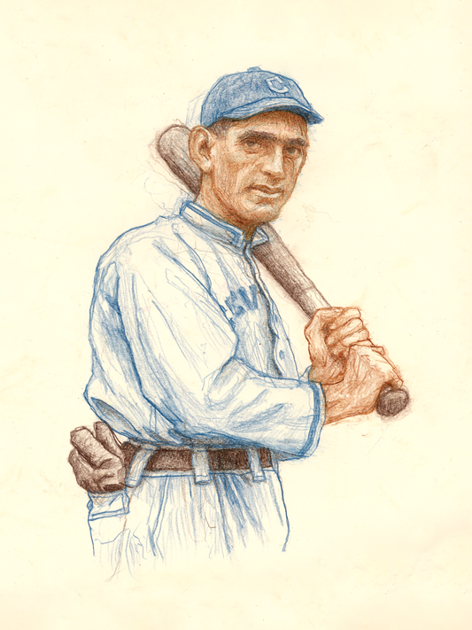 SHOELESS JOE JACKSON // Colored Pencil Drawing (Cleveland Indians, National League, American League, major league baseball)