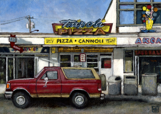 TRIPOLI BEACH PIZZA Salisbury Massachusetts // Oil Painting
