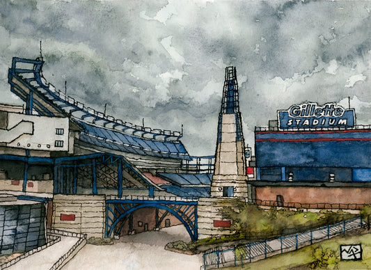 GILLETTE STADIUM // Ink & Watercolor