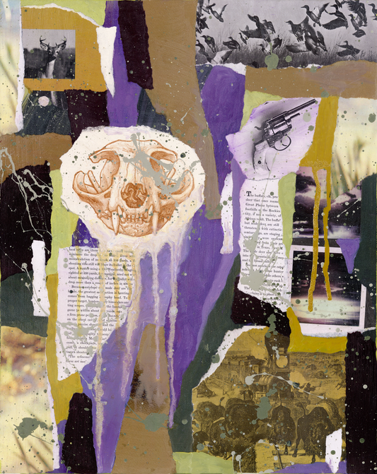 ON A PLAIN // Mixed Media Painting [Collage, found media, acrylic, and oil paint]