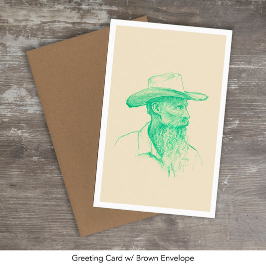 Greeting Card // COWBOY - Colored Pencil Drawing