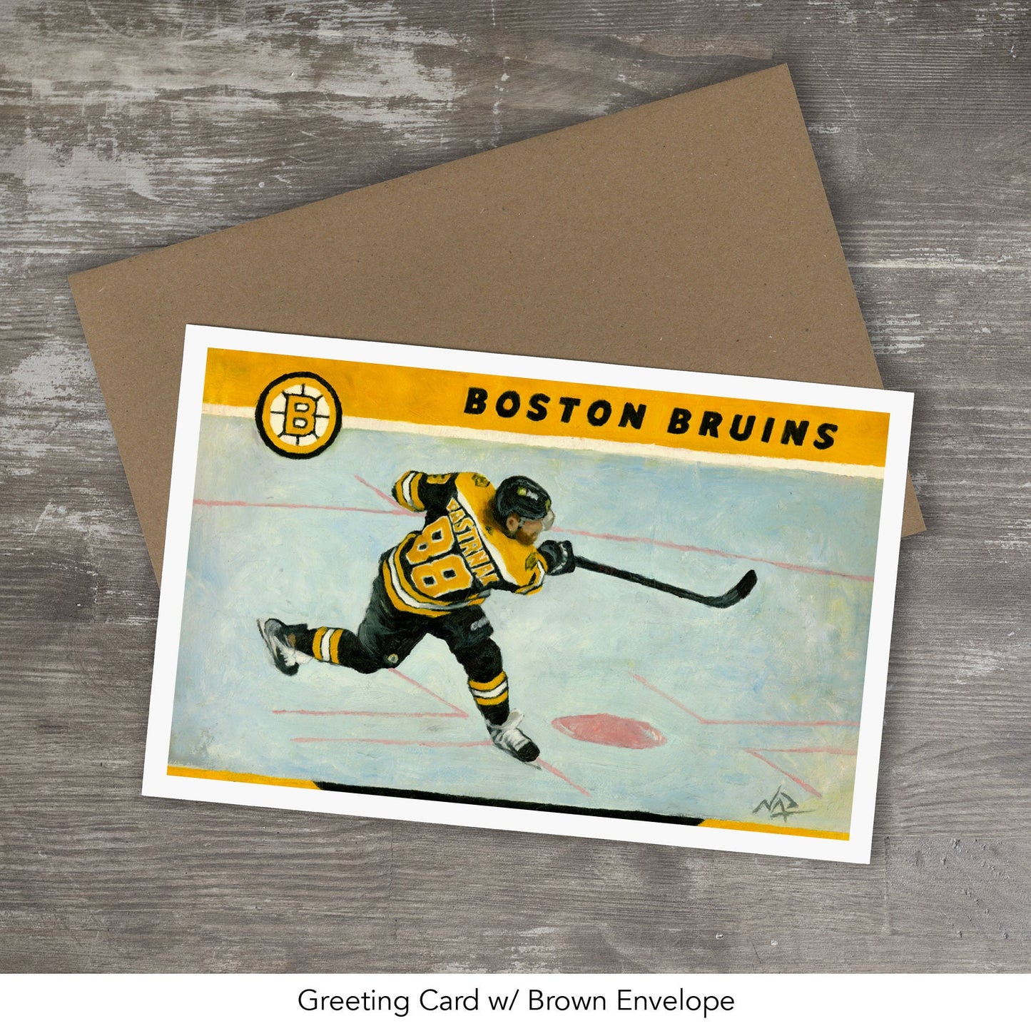Greeting Card // BOSTON BRUINS - Oil Painting [David Pastrnak, NHL, Original Six]
